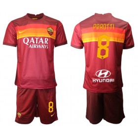 AS Roma Fodboldtrøjer Diego Perotti 8 Børn Hjemmebanesæt 2020/21 Kort ærmer